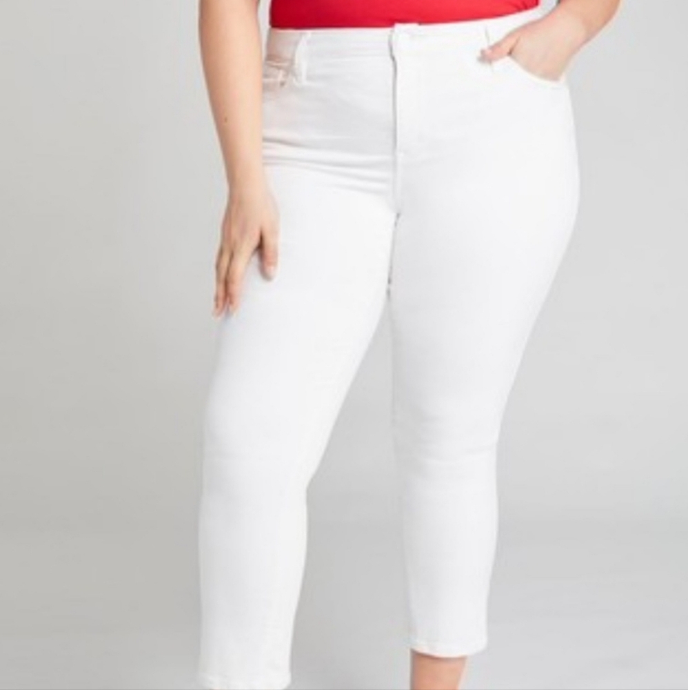 LANE BRYANT High-Rise Straight Crop Jean - White Size 22